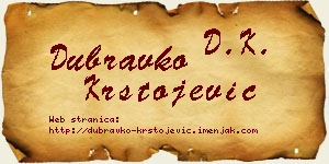 Dubravko Krstojević vizit kartica